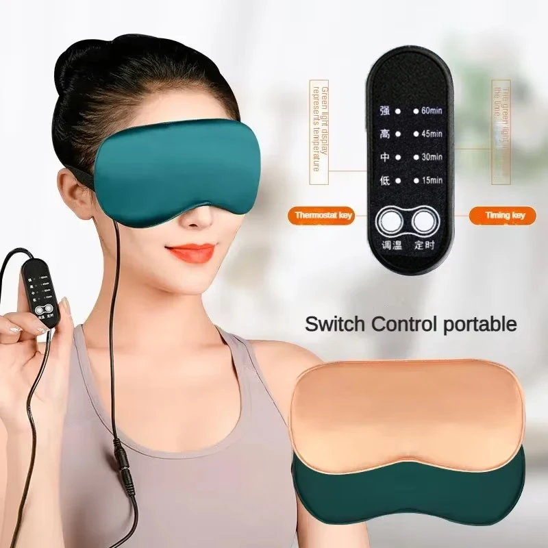 Máscara de Sono Aquecida USB de Seda com Controle de Temperatura - Imagem 4