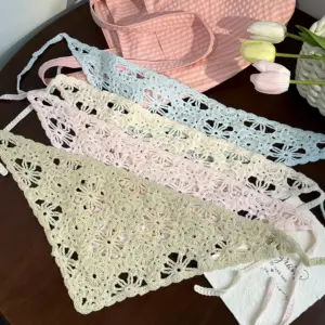 bandana de crochê triangular feminina