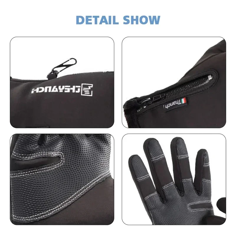 Luvas de Inverno Térmicas Touchscreen à Prova de Vento - Imagem 6