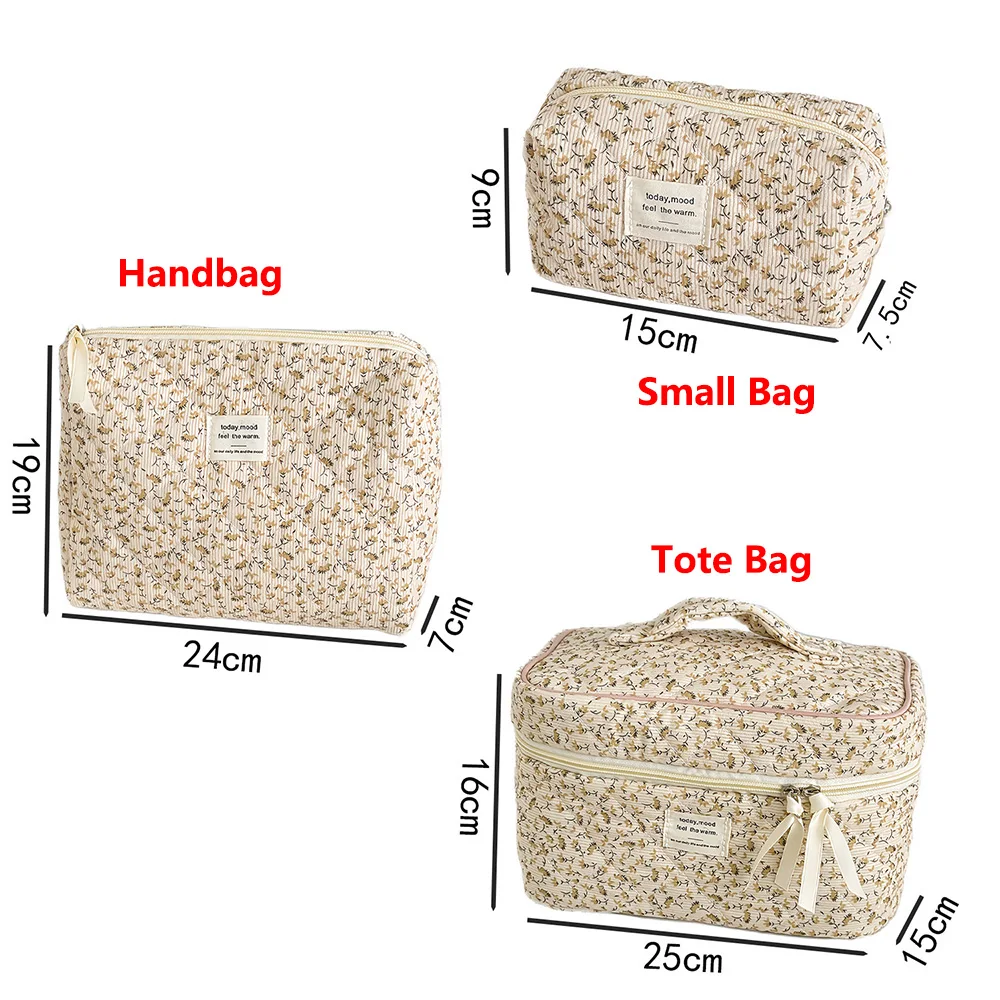 Bolsa Cosméticos Feminina Floral Algodão Vintage - Imagem 6