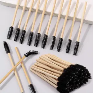 escova de cílios haste bambu