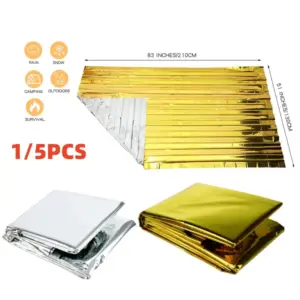cobertor de emergência dourado-prateado