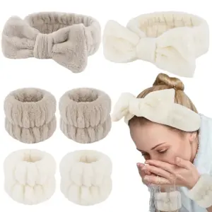 kit spa faixa de cabelo e pulseiras