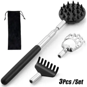 kit massageador coçador de costas telescópico