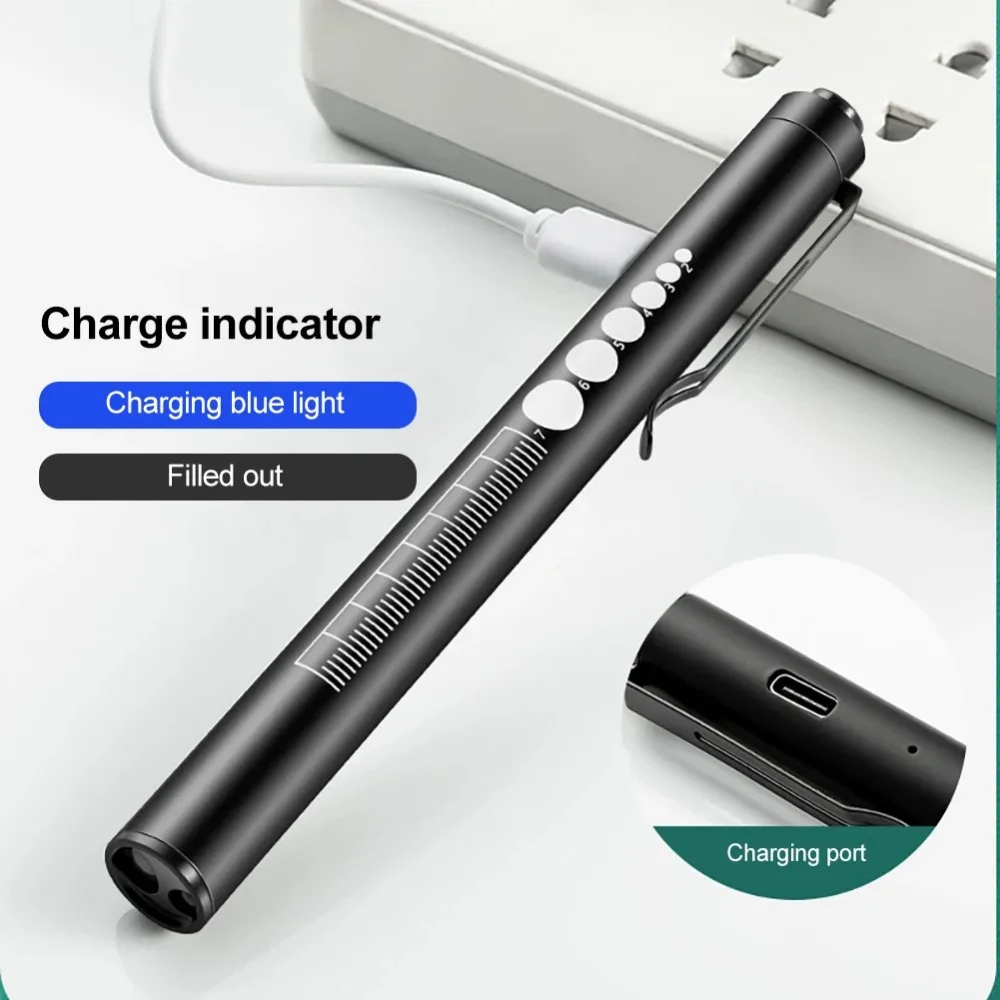 Penlight Médica USB Recarregável 2 em 1 LED - Imagem 3