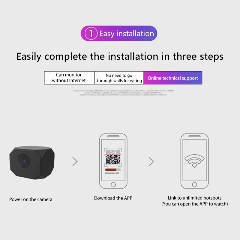 Câmera Mini WiFi Lenovo 4K 1080P HD Segurança Doméstica - Imagem 3