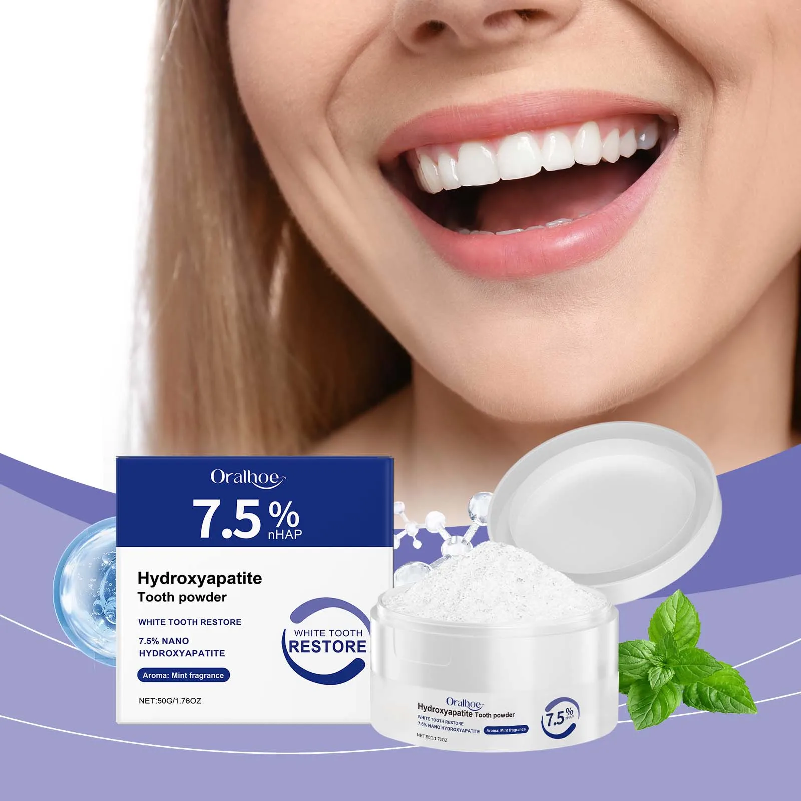 Pó Dental Clareador Limpeza Profunda 50g - Imagem 3