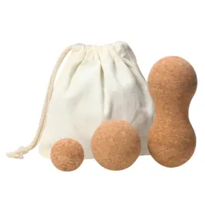 conjunto de bolas de massagem de cortiça