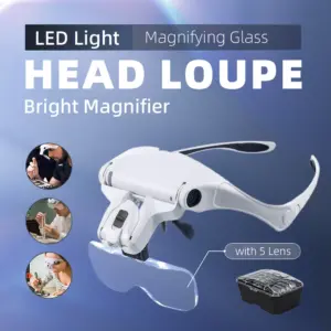 lupa de cabeça com led
