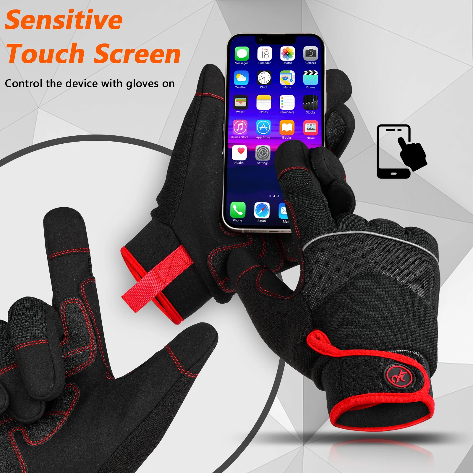 Luvas de Trabalho Alta Destreza Touchscreen Masculina Preta - Imagem 2