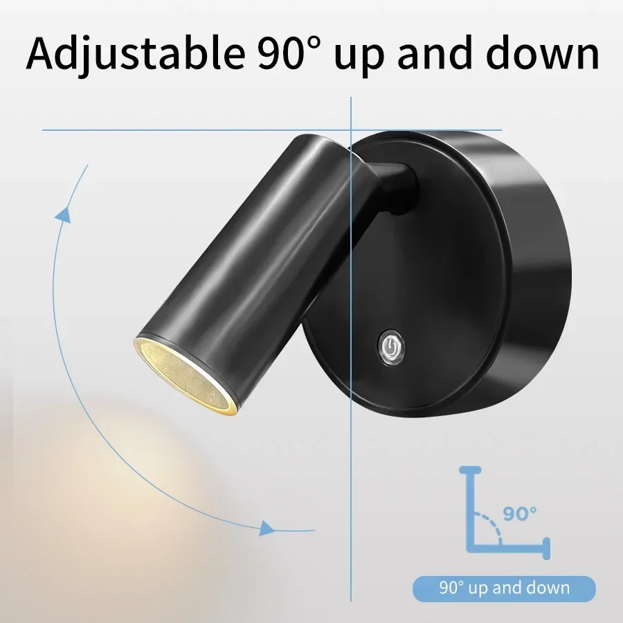 Luminária de Parede LED Recarregável Touch 360° Rotação - Imagem 4