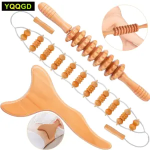 kit de ferramentas de massagem em madeira