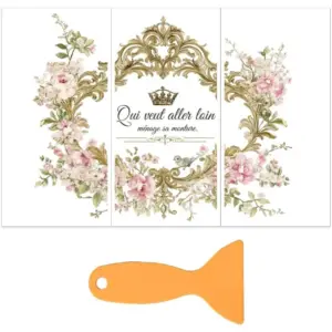 adesivos brocado floral dourado para móveis