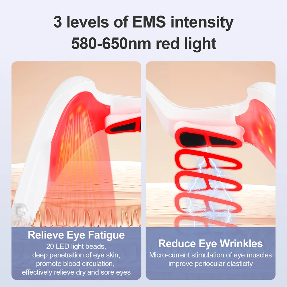 Massageador de Olhos Elétrico Luz Vermelha - Imagem 3