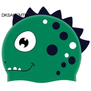 touca de natação silicone dinossauro infantil