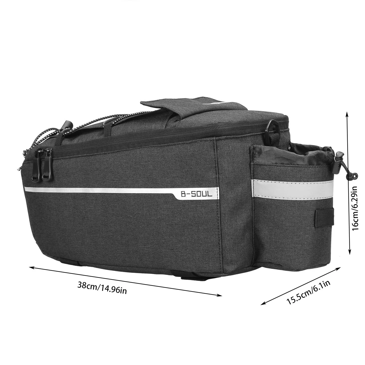 Bolsa de Rack Dobrável para Bicicleta Elétrica Cinza Claro - Imagem 6