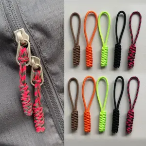 puxadores de zíper coloridos com cordão