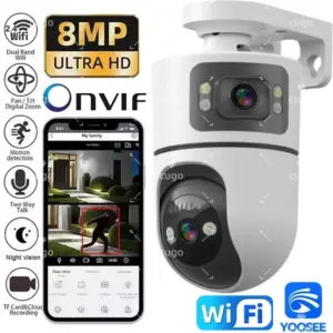 câmera ip wifi 8mp lente dupla