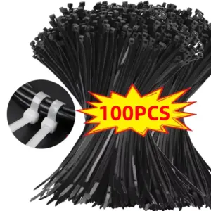 laços zip nylon preto 100 peças