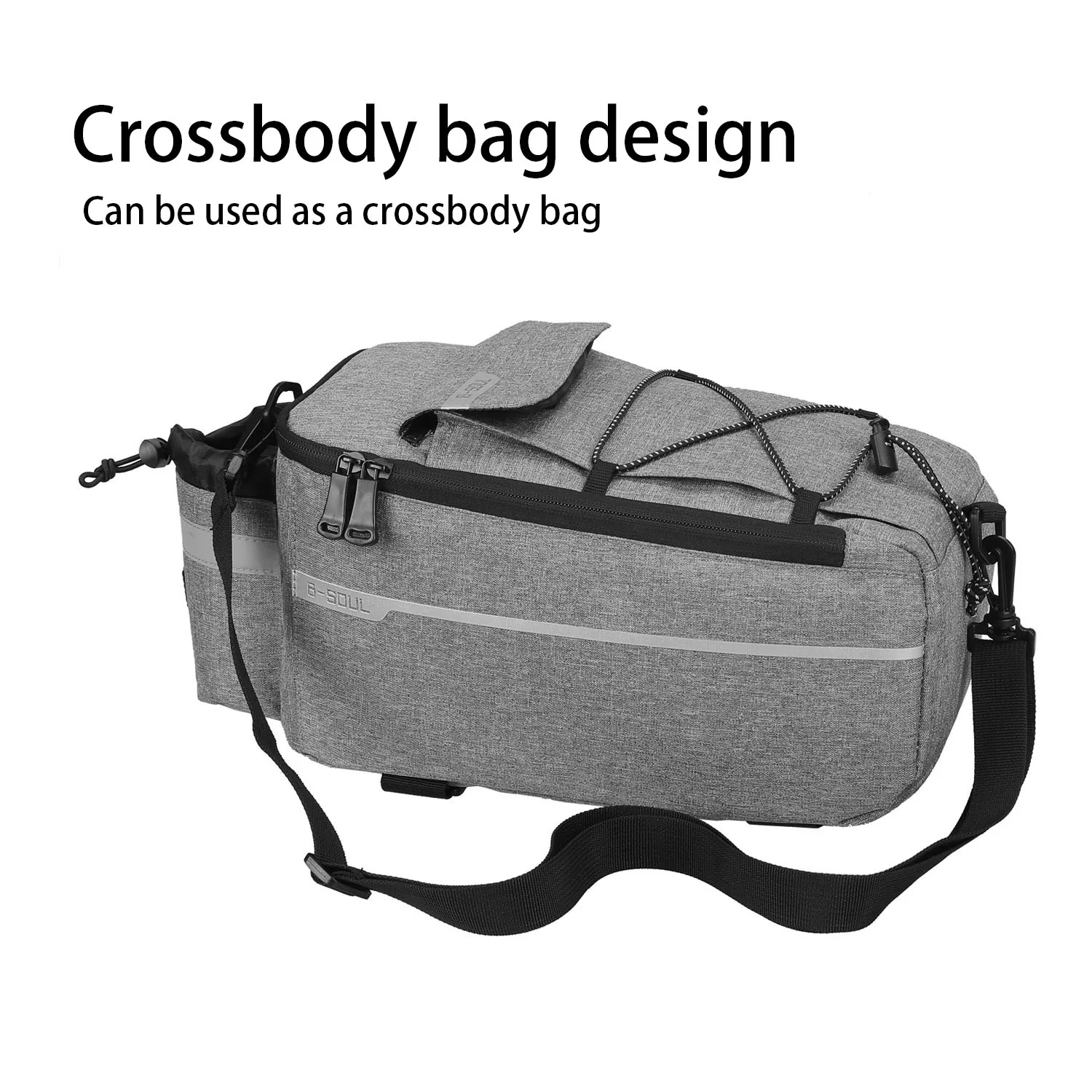 Bolsa de Rack Dobrável para Bicicleta Elétrica Cinza Claro - Imagem 3