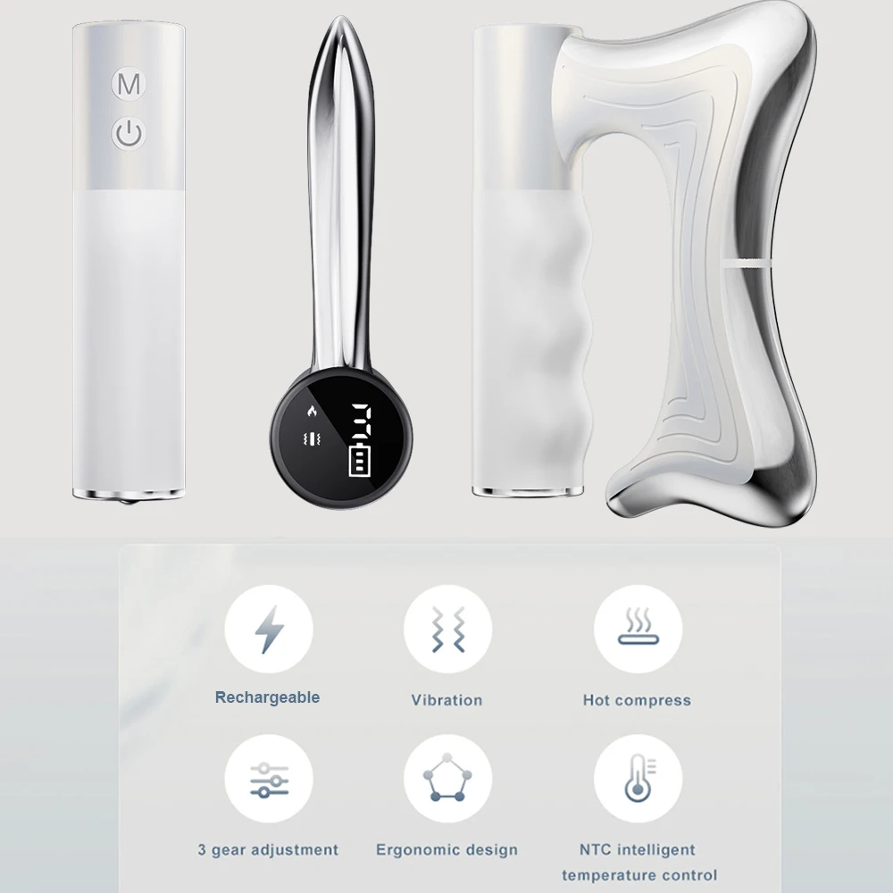 Massageador Elétrico Vibratório Aquecido Hyperblade Preto Natural - Imagem 2