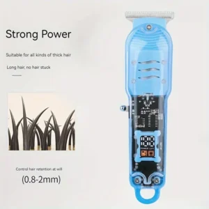 máquina de cortar cabelo elétrica transparente