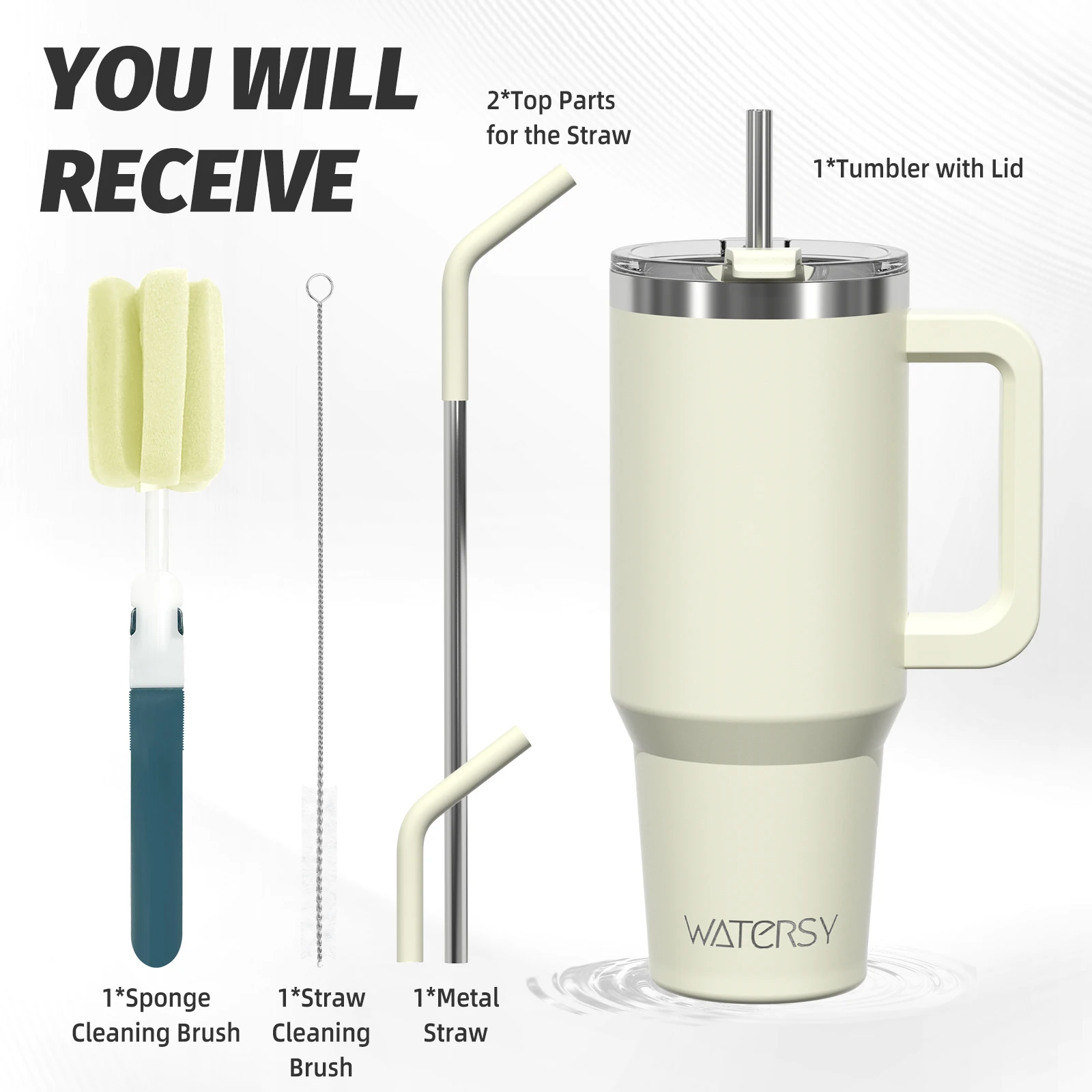 Copo WATERSY Térmico 40oz com Alça e Canudo Inox 304 Borgonha - Imagem 2