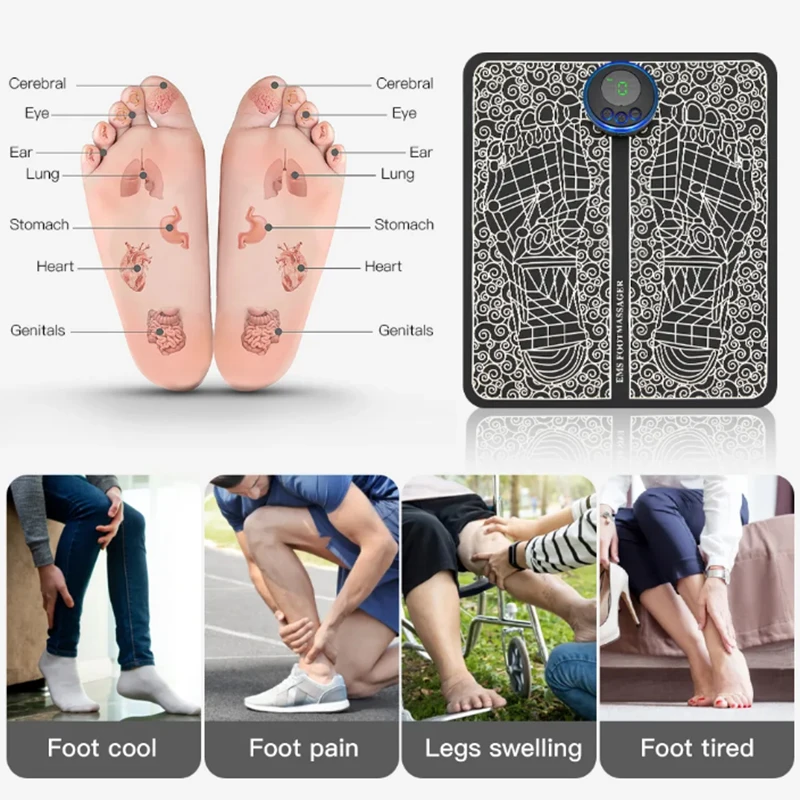 Massageador de Pés EMS Recarregável com Controle Remoto - Imagem 2