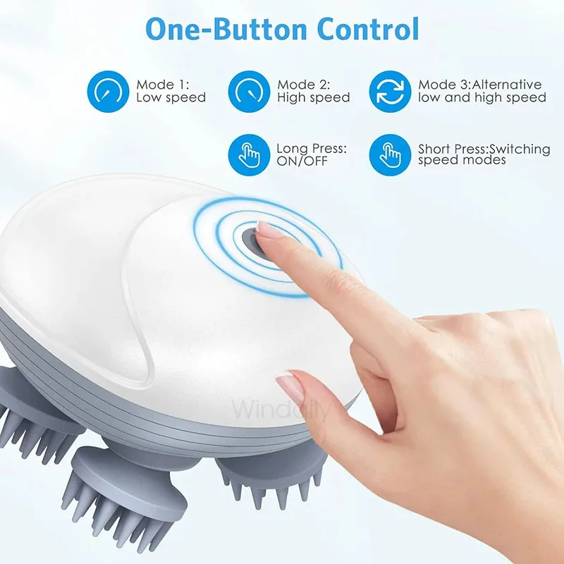 Massageador Elétrico de Cabeça 4 Pontas Amassamento 3D USB - Imagem 5