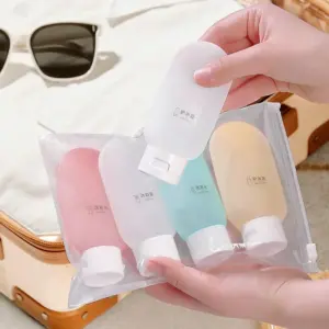 kit de frascos de silicone para viagem