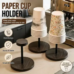 suporte copos de papel madeira