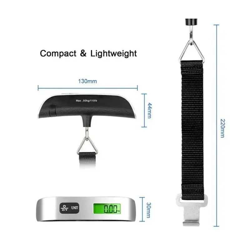 Balança Digital Portátil para Bagagem 50kg com Display LCD Ouro - Imagem 2
