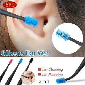 kit hastes de silicone para limpeza de ouvido