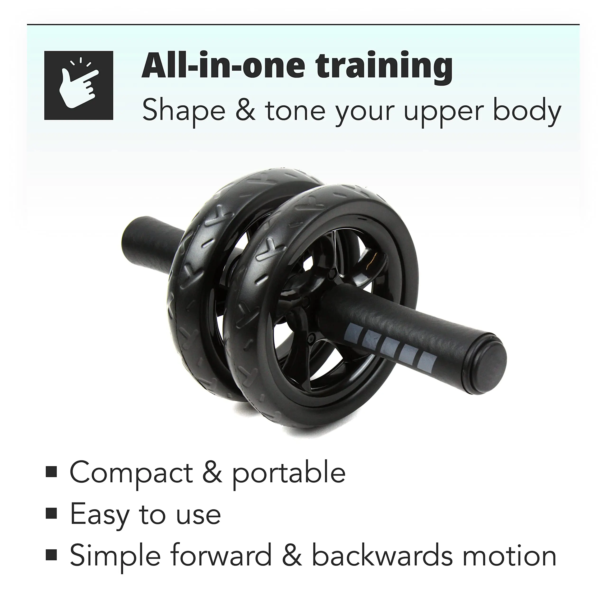 Rolo Abdominal Rebound Roda Ajuste Antirruído Preto - Imagem 2