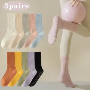 meias de yoga algodão antiderrapante