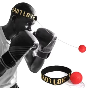 bola de boxe com faixa de cabeça
