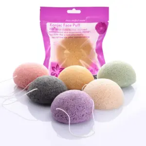 esponja konjac redonda limpeza facial
