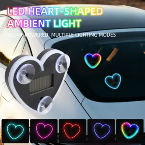 luz ambiente solar coração rgb carro