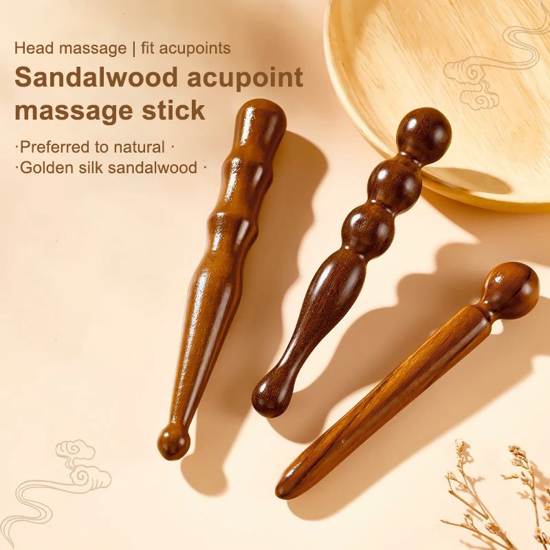 Bastão Massageador Sândalo Acupressão Corporal 15 cm - Imagem 3