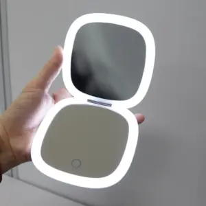 espelho de maquiagem led portátil