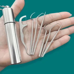 conjunto palitos de dente aço inoxidável