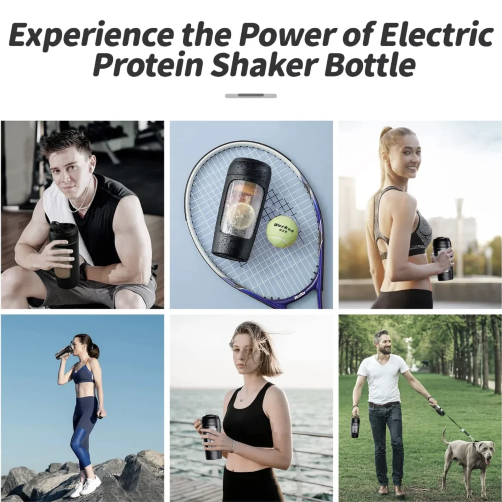 Garrafa Shaker Elétrica Portátil USB 650ml Recarregável - Imagem 6