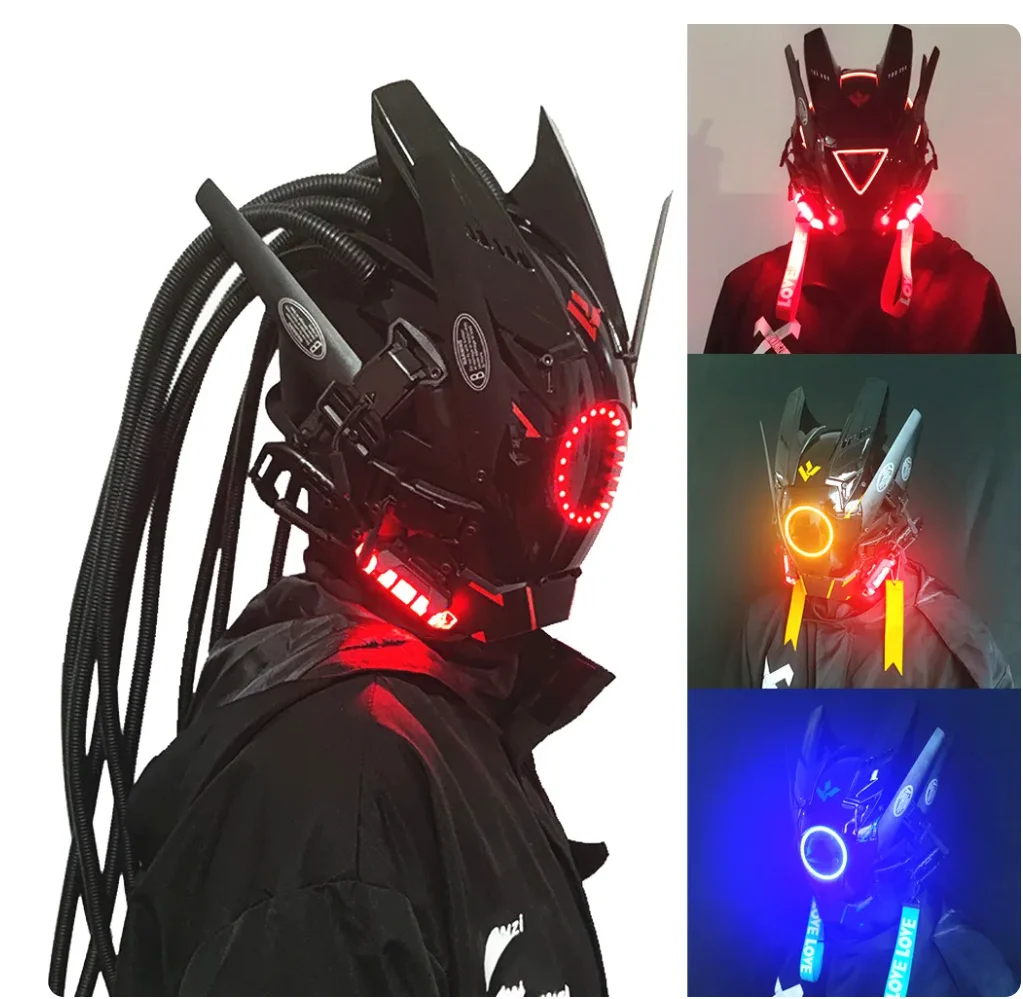 máscara led cyberpunk
