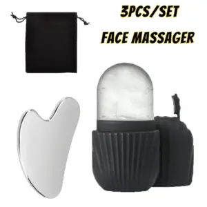 rolo facial de gelo e gua sha