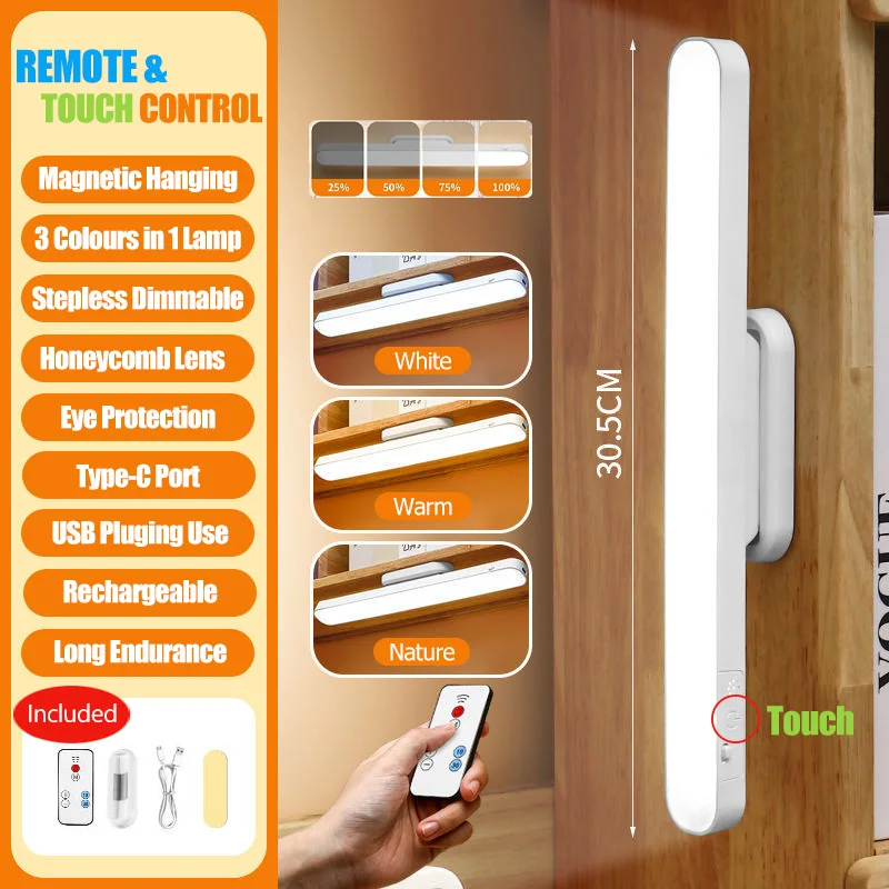 Luminária de Mesa LED Magnética Branca com Controle Remoto - Imagem 2
