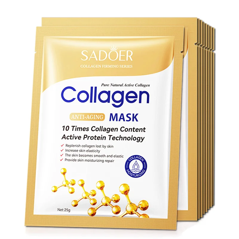 Kit 10 Máscaras Faciais Hidratantes Colágeno - Imagem 3
