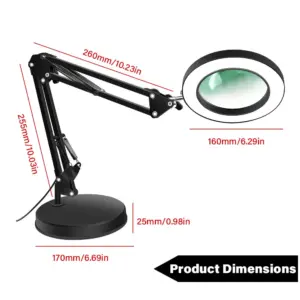 lupa 10x com luz e suporte
