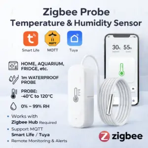 termômetro higrômetro inteligente zigbee sonda