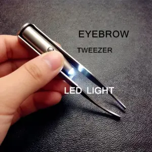 pinça de sobrancelha com luz led