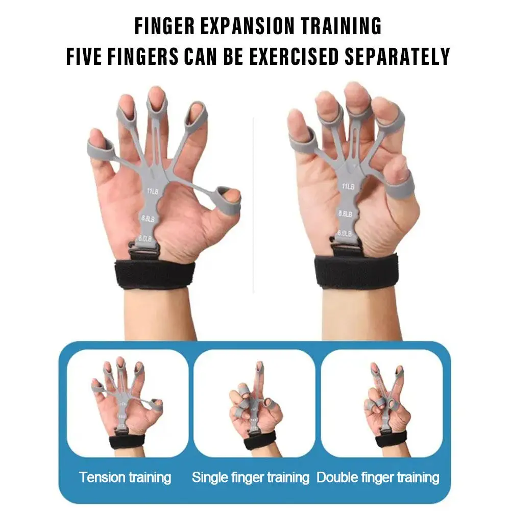 Hand Grip Strengthener Ajustável 5 Dedos Silicone - Imagem 5